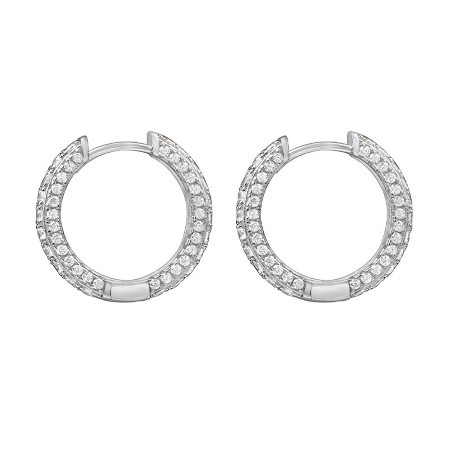 S925 Sterling Silver Earrings with Cubic Zirconia Inlay(EA-GR-002)