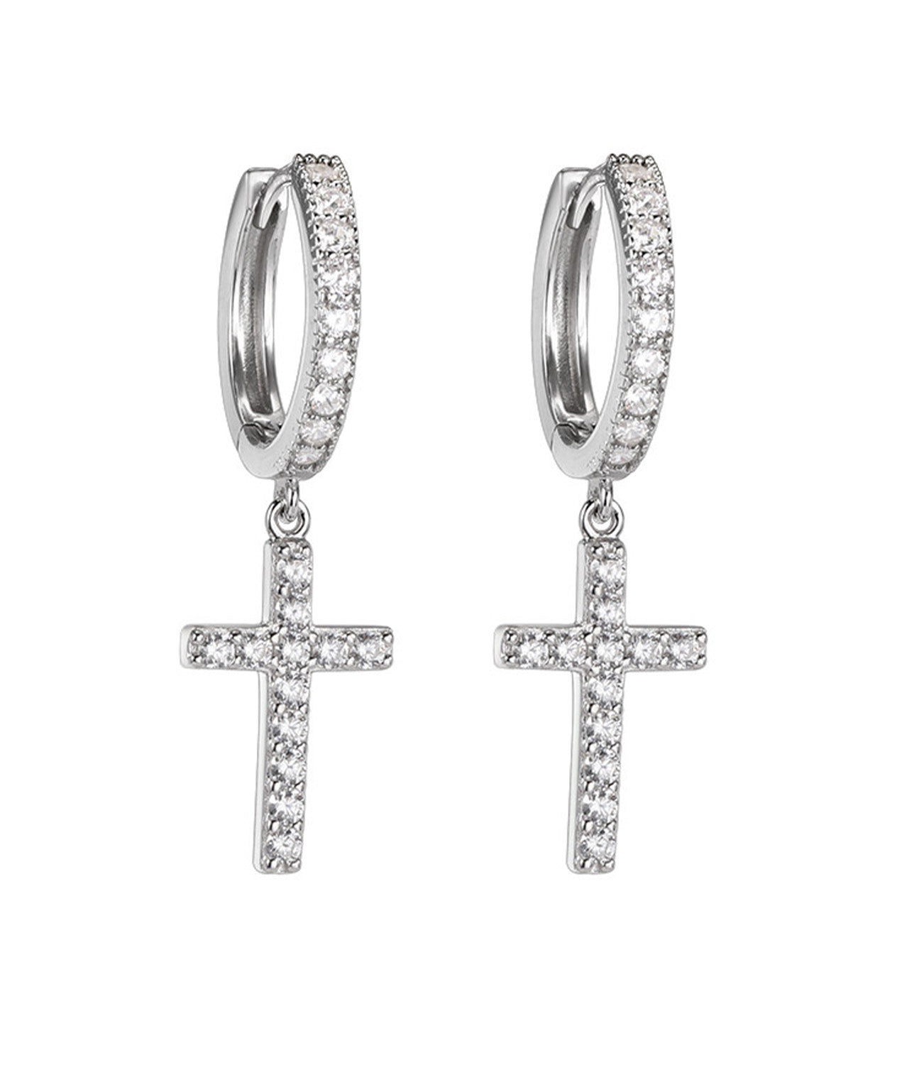 S925 Sterling Silver Earrings with Cubic Zirconia Inlay(EA-GR-005)