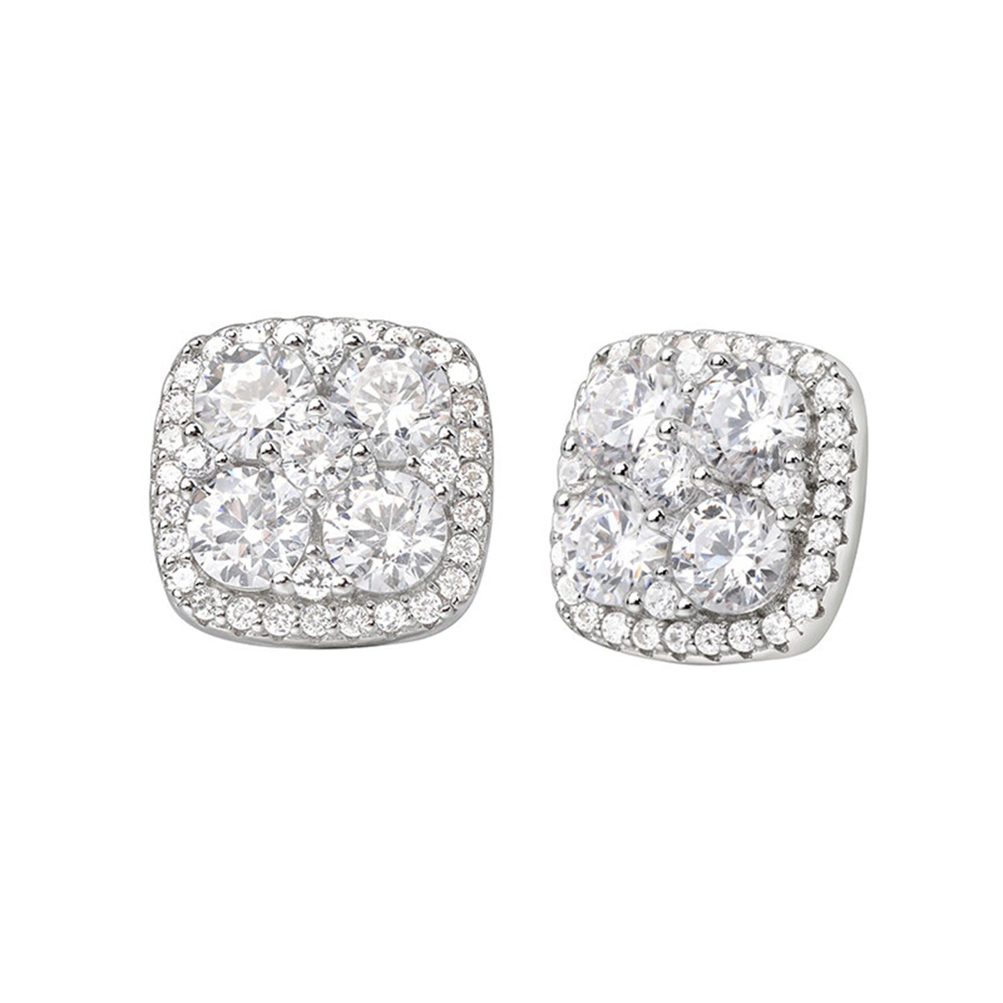 S925 Sterling Silver Earrings with Cubic Zirconia Inlay(EA-GR-004)