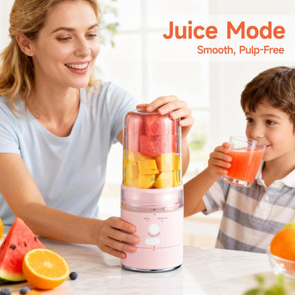 2-in-1 Portable Smoothie Blender & Snow Cone Maker (Pink)