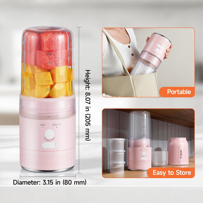 2-in-1 Portable Smoothie Blender & Snow Cone Maker (Pink)