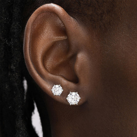 S925 Sterling Silver Earrings with Cubic Zirconia Inlay(EA-GR-008)