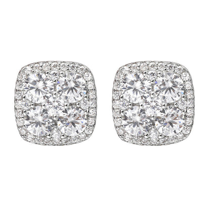 S925 Sterling Silver Earrings with Cubic Zirconia Inlay(EA-GR-004)