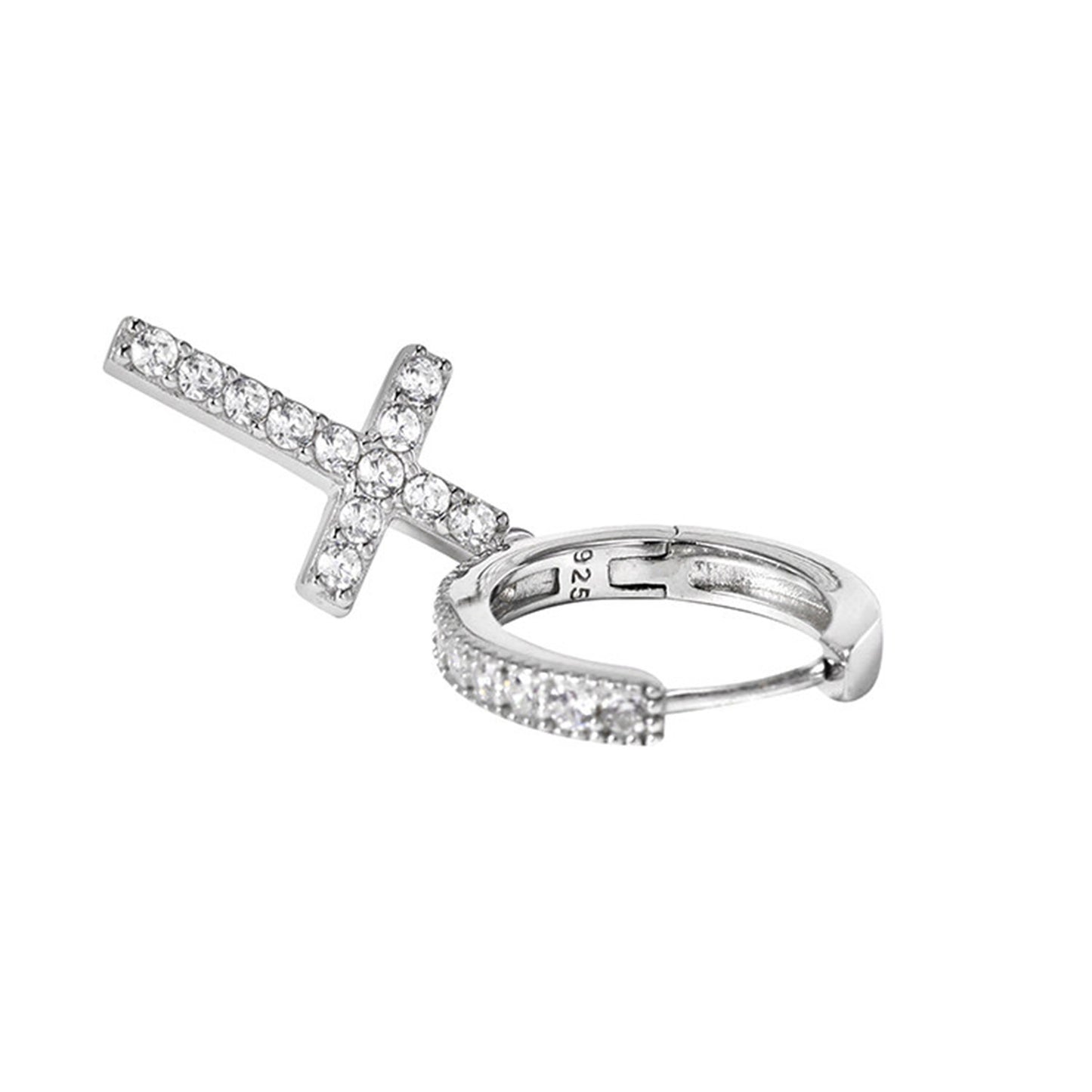 S925 Sterling Silver Earrings with Cubic Zirconia Inlay(EA-GR-005)