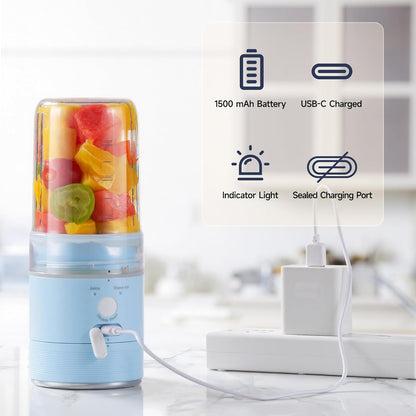 2-in-1 Portable Smoothie Blender & Snow Cone Maker (Sky Blue)