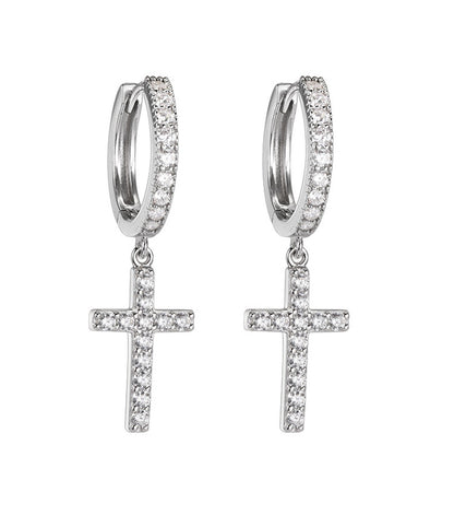 S925 Sterling Silver Earrings with Cubic Zirconia Inlay(EA-GR-005)