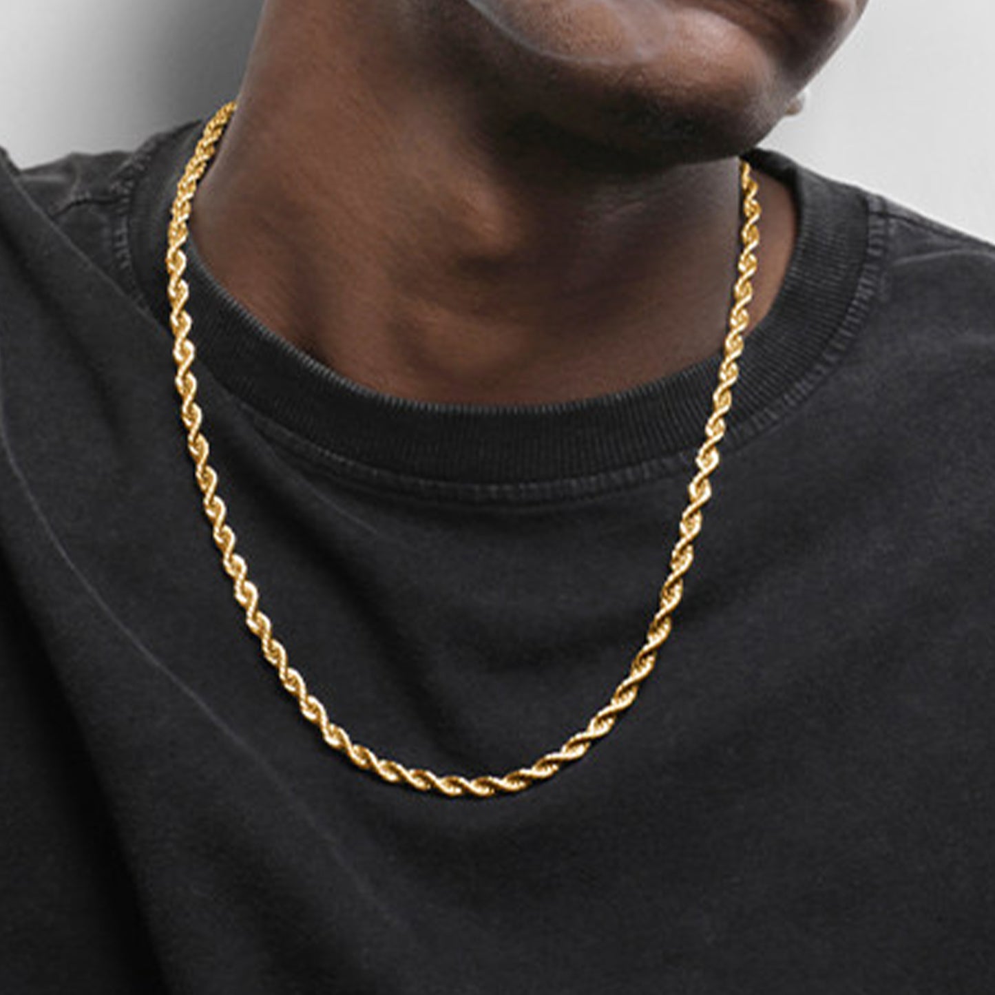 18K Gold Plated Hip-Hop Braided Chain Necklace 3mm/5mm (NE-GR-001)