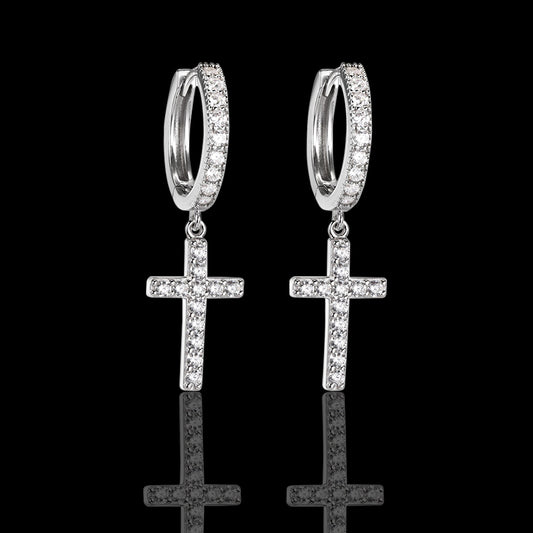 S925 Sterling Silver Earrings with Cubic Zirconia Inlay(EA-GR-005)
