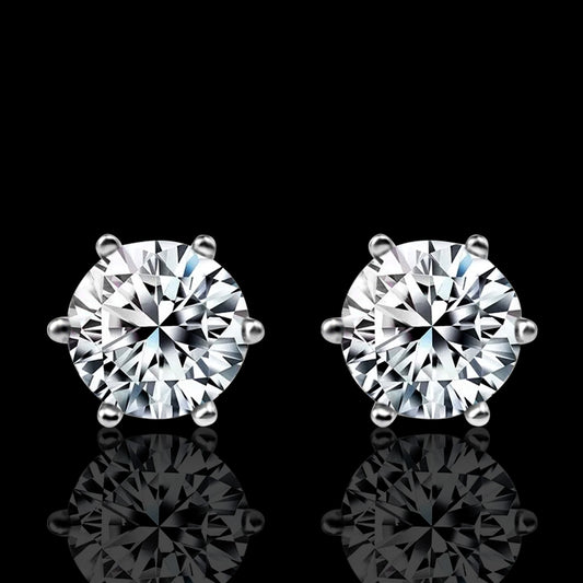 S925 Sterling Silver Earrings with Cubic Zirconia Inlay(EA-GR-008)