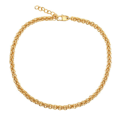 18K Gold Plated Necklace 7mm – Hip-Hop Urban Style Titanium Steel Choker(NE-GR-005)