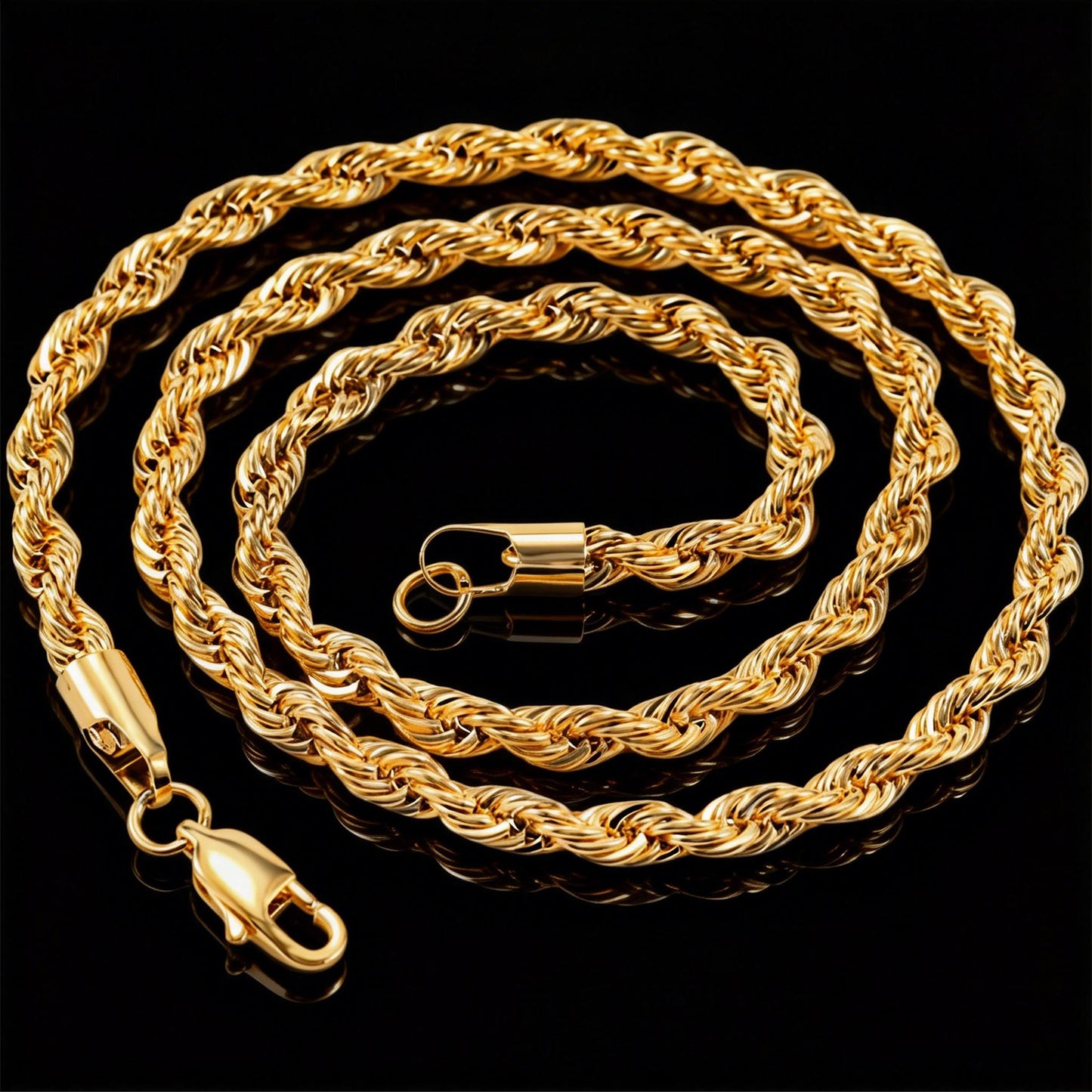 18K Gold Plated Hip-Hop Braided Chain Necklace 3mm/5mm (NE-GR-001)