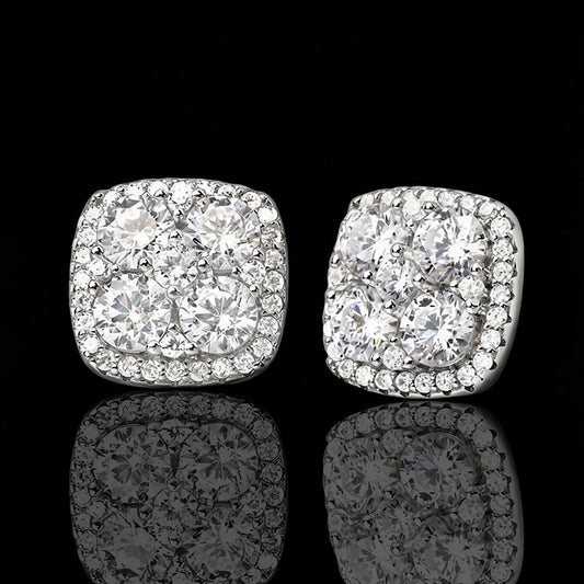 S925 Sterling Silver Earrings with Cubic Zirconia Inlay(EA-GR-004)