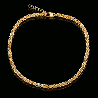 18K Gold Plated Necklace 7mm – Hip-Hop Urban Style Titanium Steel Choker(NE-GR-005)