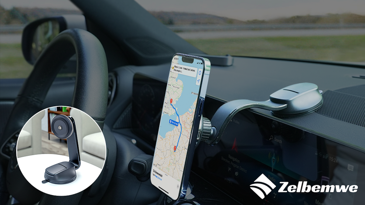 Vacuum Adsorption Car Phone Mount With Wireless Charging