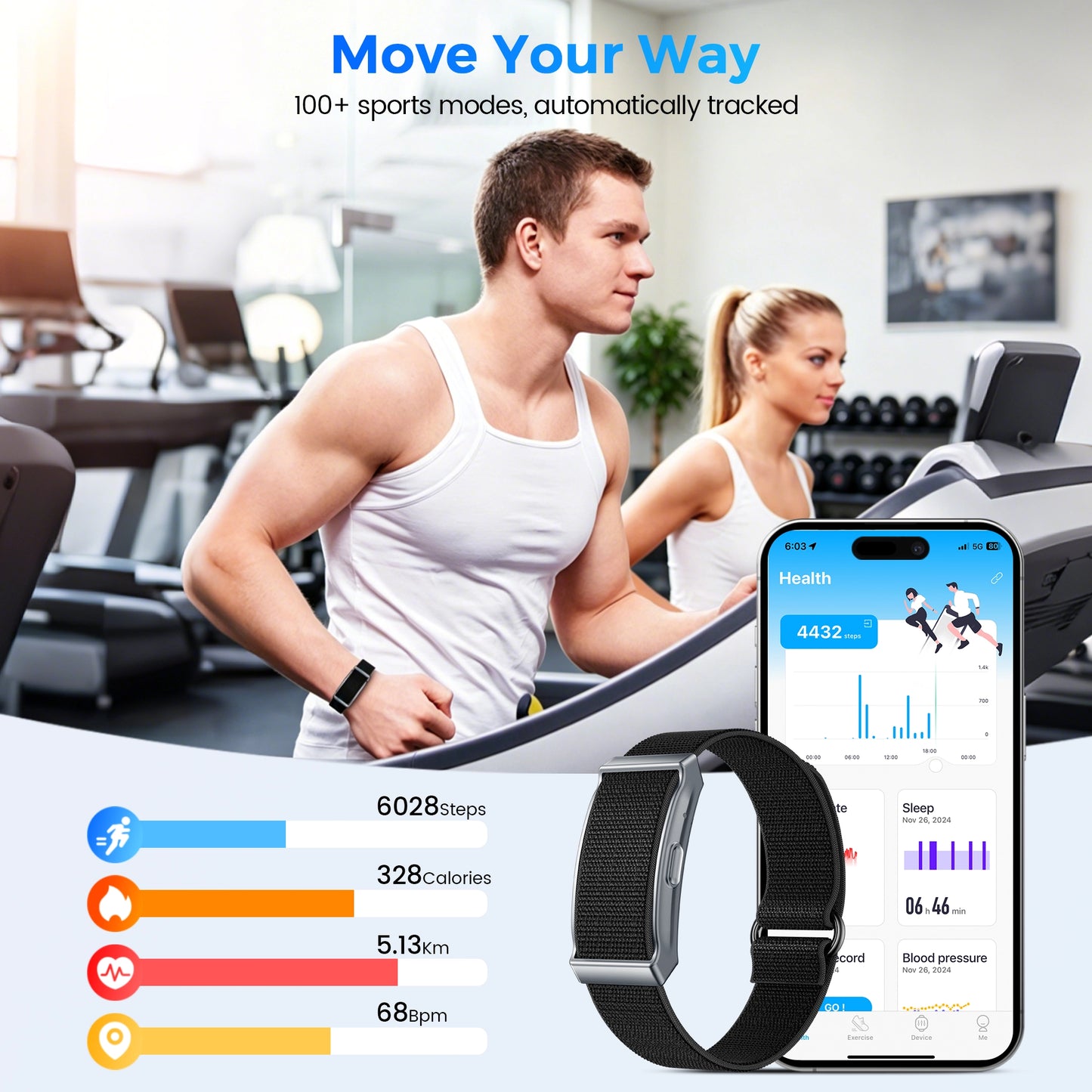 Smart Loop 5.0 Health & Fitness Tracker(Black)