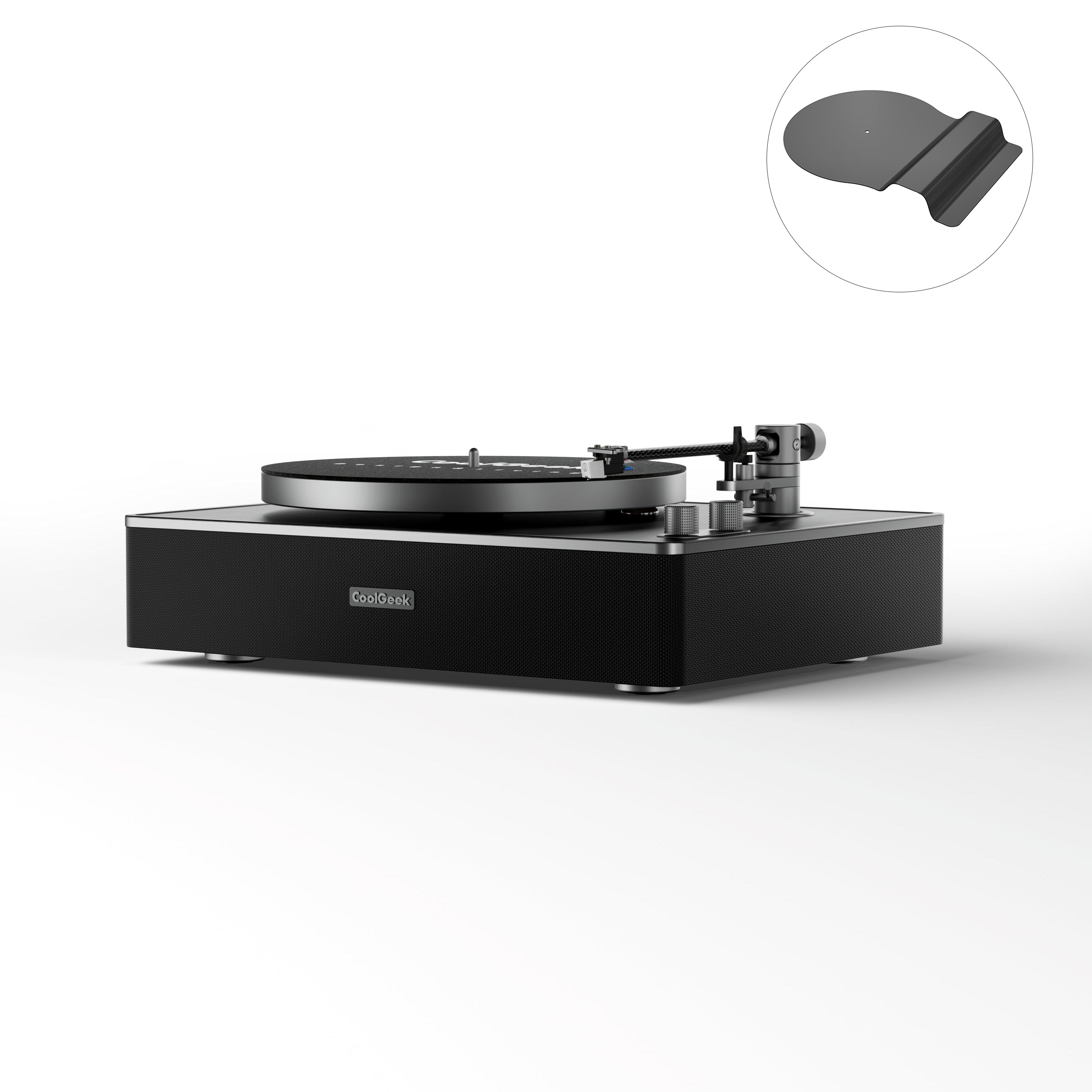 CoolGeek CS-01 the Bluetooth Vinyl Record Player(Black)