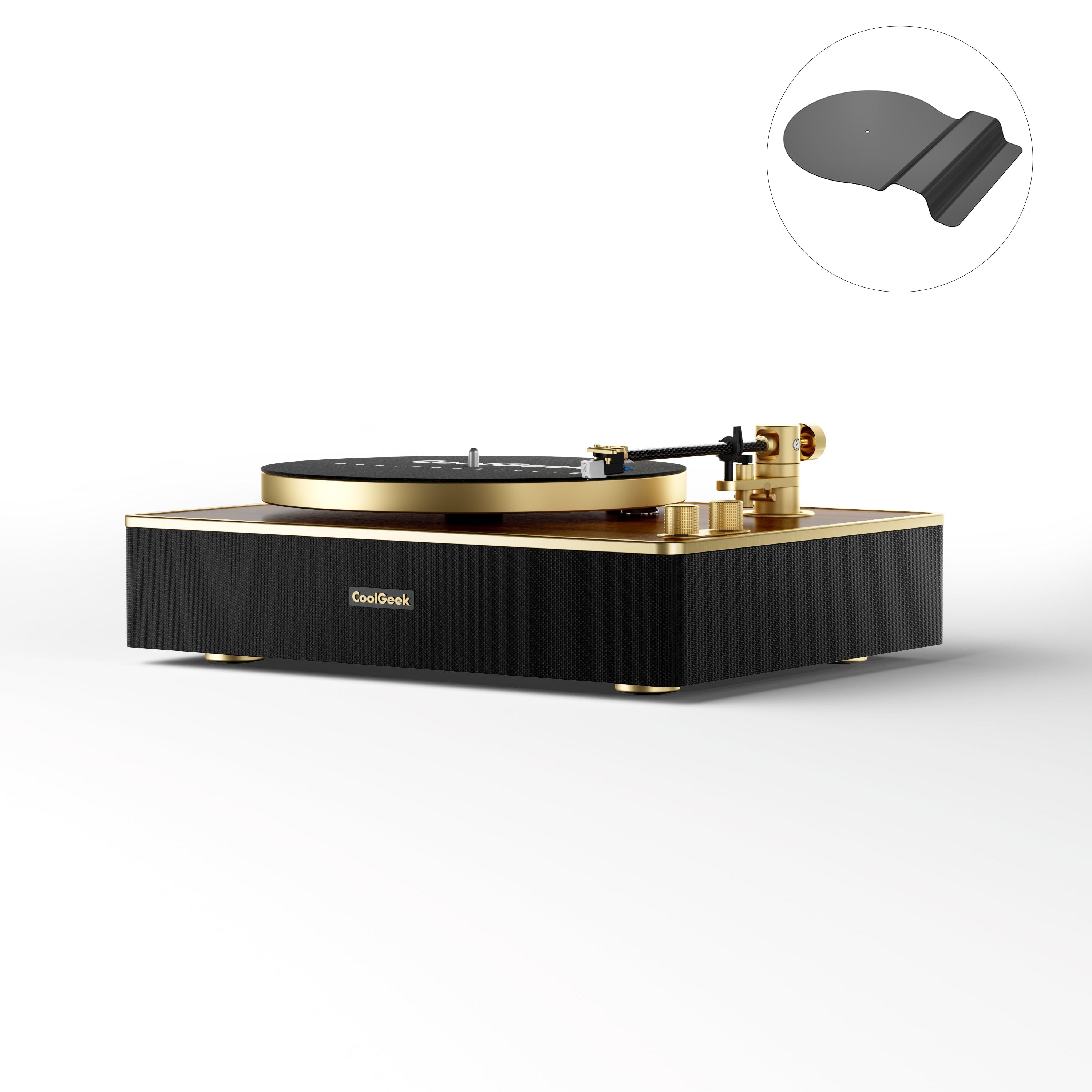 CoolGeek CS-01 the Bluetooth Vinyl Record Player(Walnut)