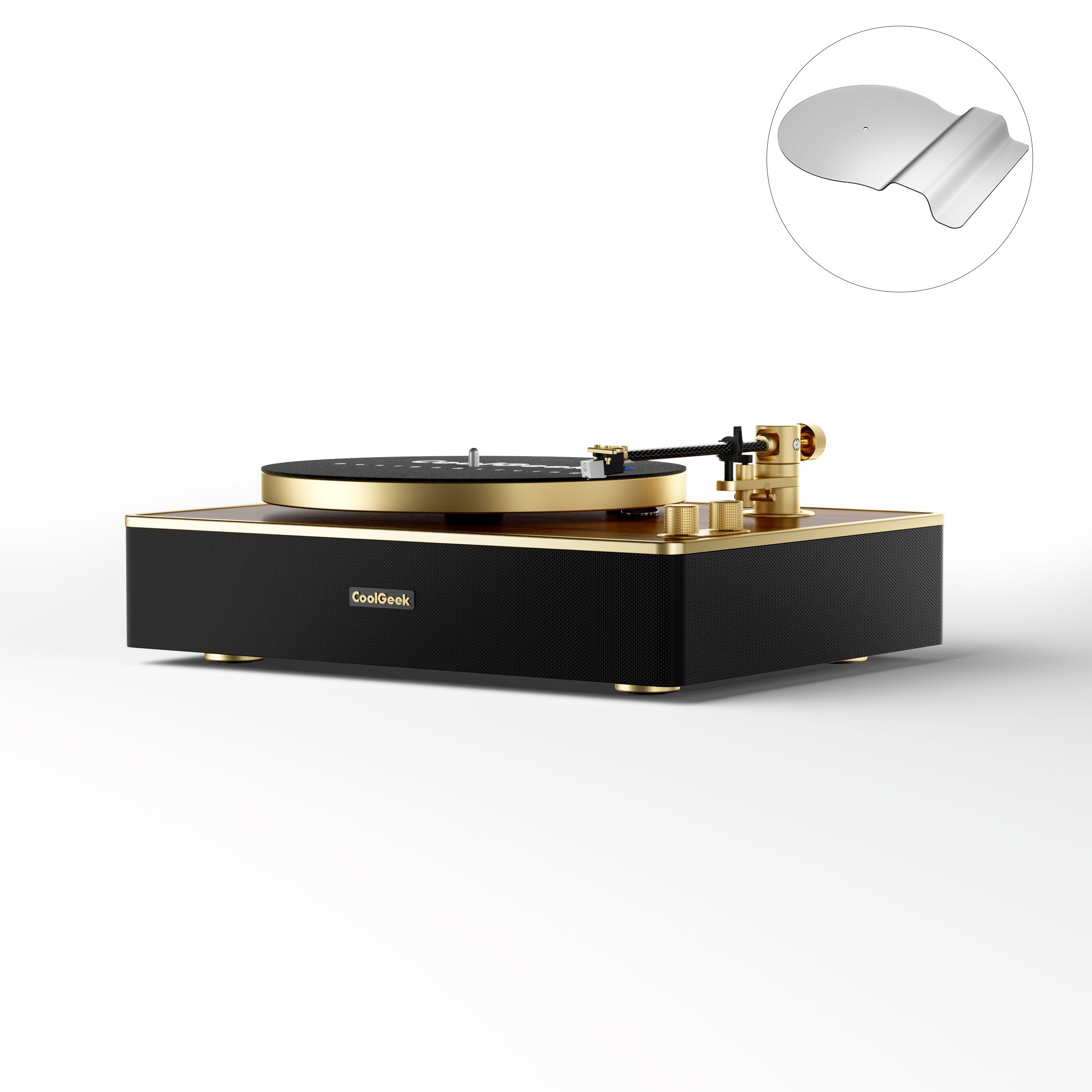 CoolGeek CS-01 the Bluetooth Vinyl Record Player(Walnut)