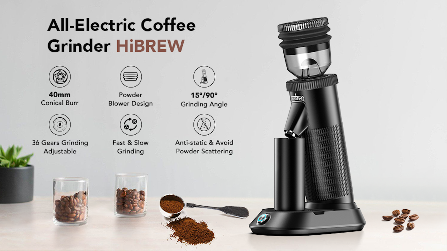 HiBREW G5 Electric Coffee Grinder with 99.8% Powder Rate